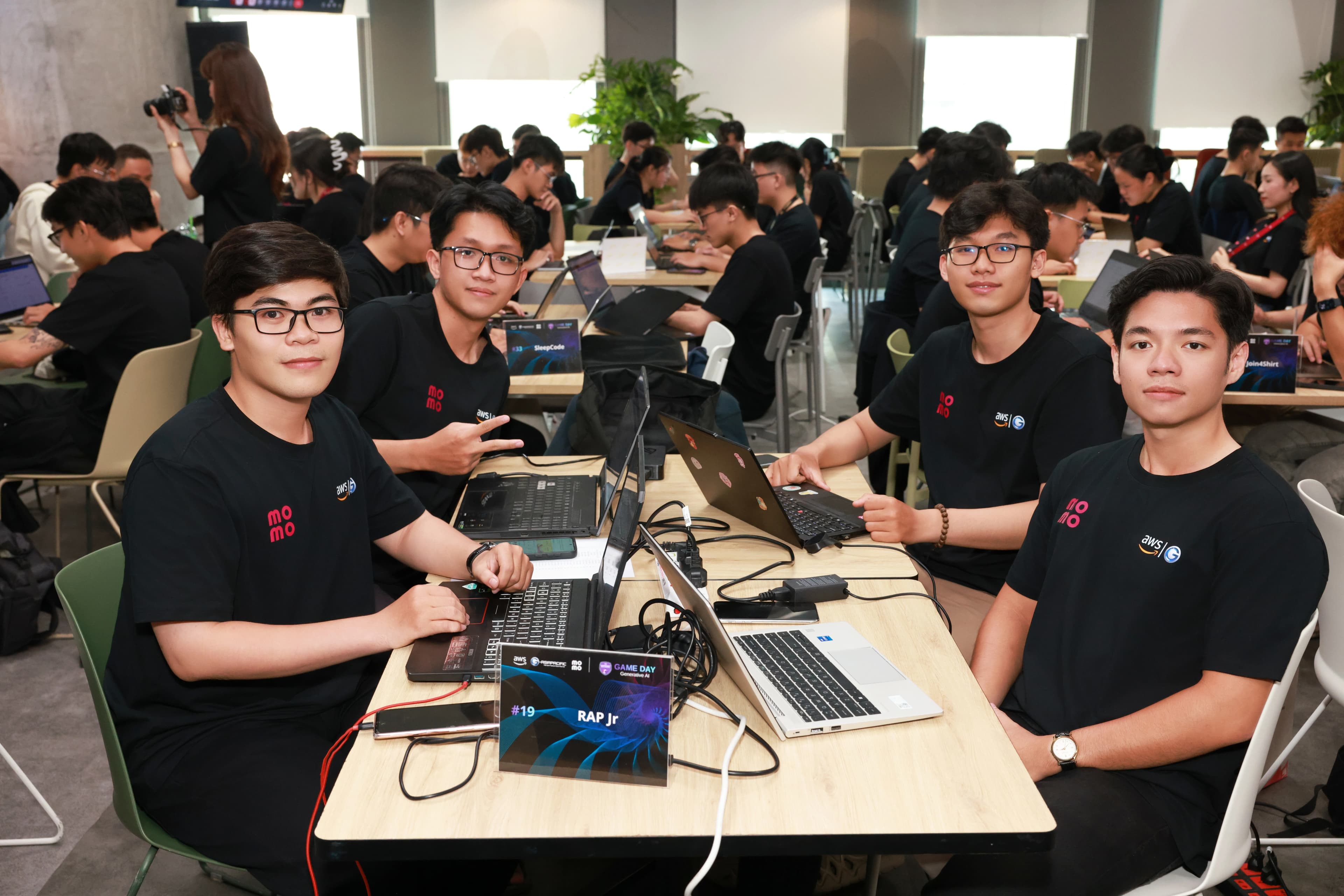 Nguyen Viet Hoang Nam participating in MoMo x AWS GameDay 2026, focusing on generative AI solutions and cloud-based problem solving